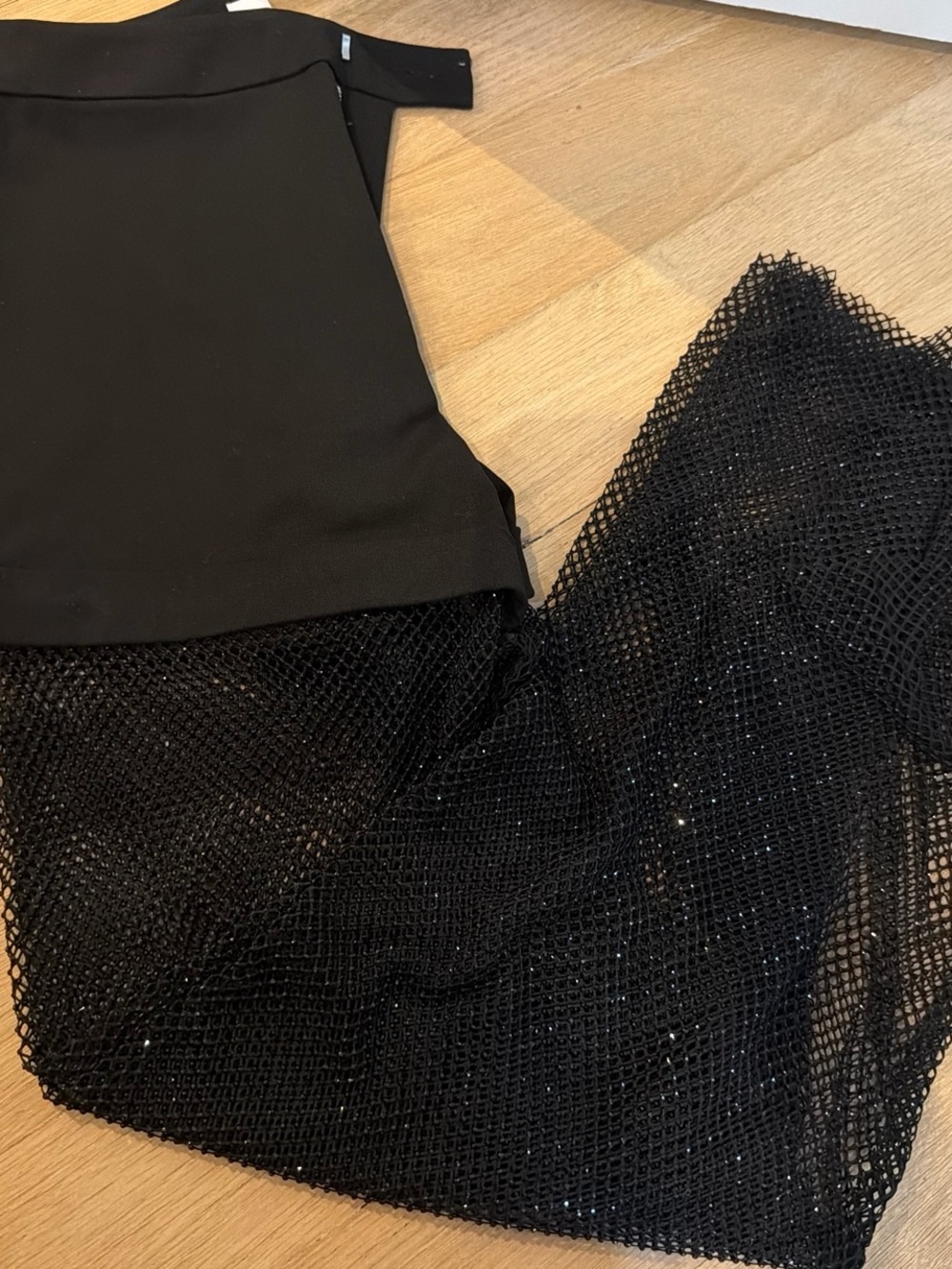 Black Mesh Sparkle shorts Overlay
